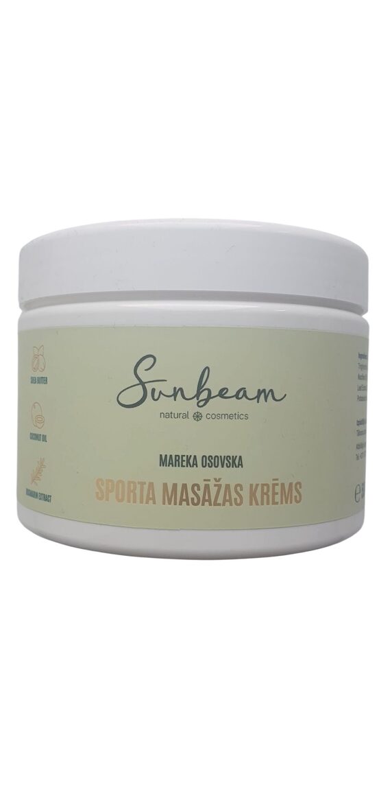Mareka Osovska SPORTA MASĀŽAS KRĒMS, 500 ml, Sunbeam natural cosmetics
